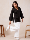 Elegant V-Neck Tunic & Palazzo Set  (CJ03)