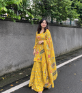 Women’s Floral Printed Cotton Kurta Pant Set with Dupatta (RD82)