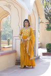Tilton  Faux Blooming gown with Viscose Dyable Jacquard With Sequins Embroidered Work Faux Blooming Dupatta