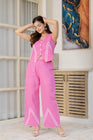 Embroidered Button-Front Co-Ord Set (CJ04)