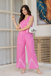 Embroidered Button-Front Co-Ord Set (CJ04)