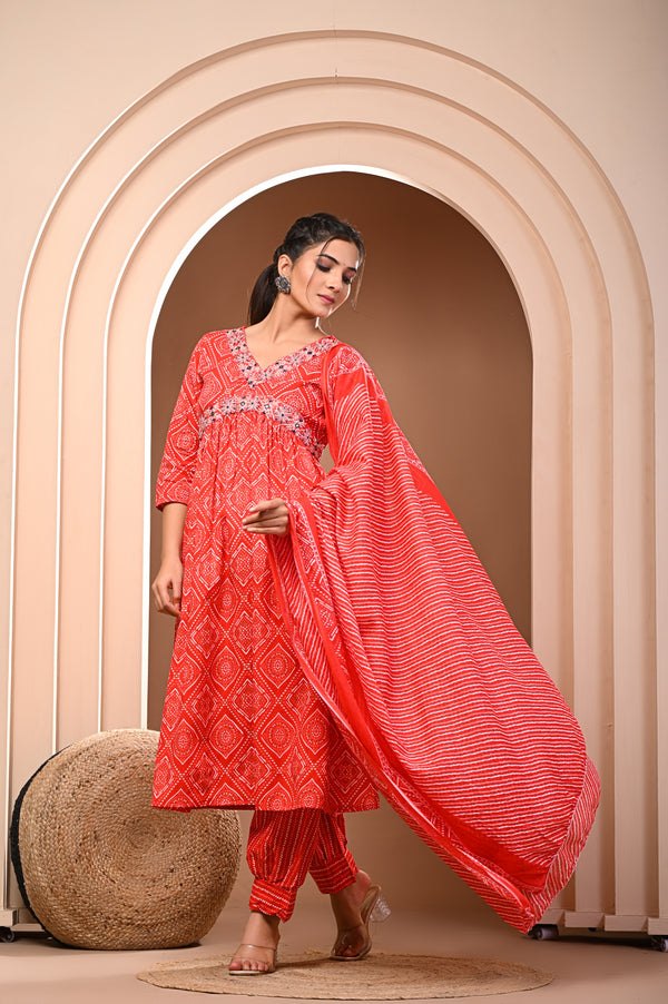 *Featuring our beautiful new Red Nayra Suit Set in soft fabric which is embellished with delicate work and prints,