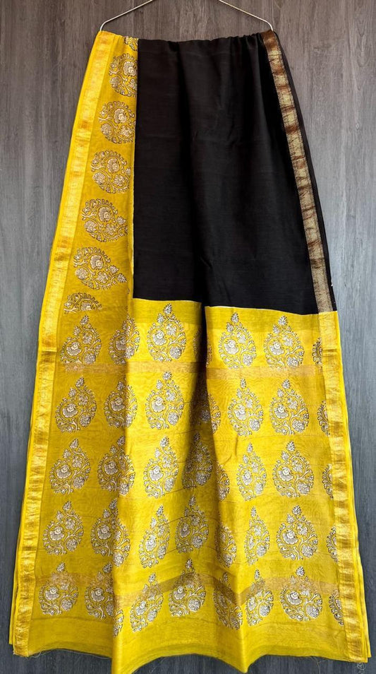 Exclusive Hand Block Printed Maheshwari Silk Saree (SWSRMAH07)