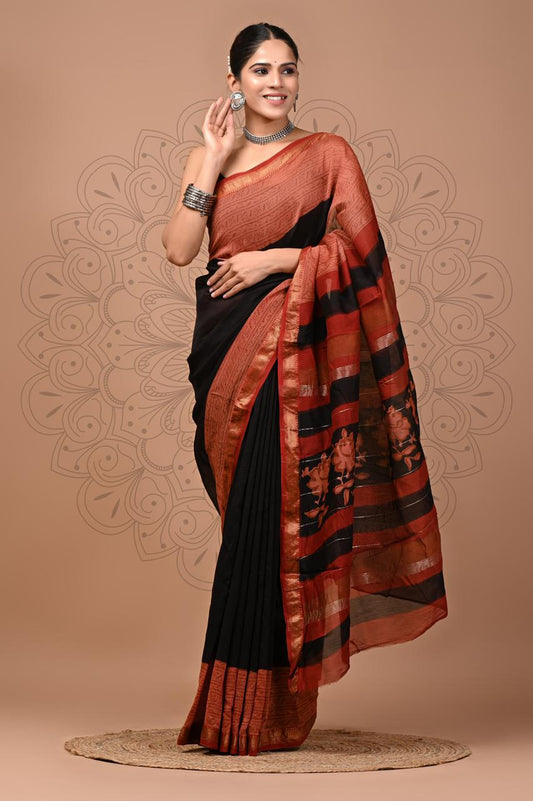 Premium Maheshwari Silk Saree (SWSRMAH84)