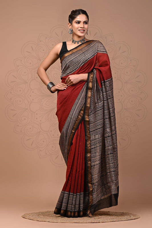 Premium Maheshwari Silk Saree (SWSRMAH79)