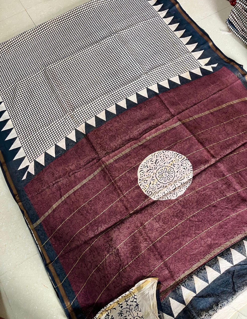 Premium Hand Block Printed Chanderi Silk Saree