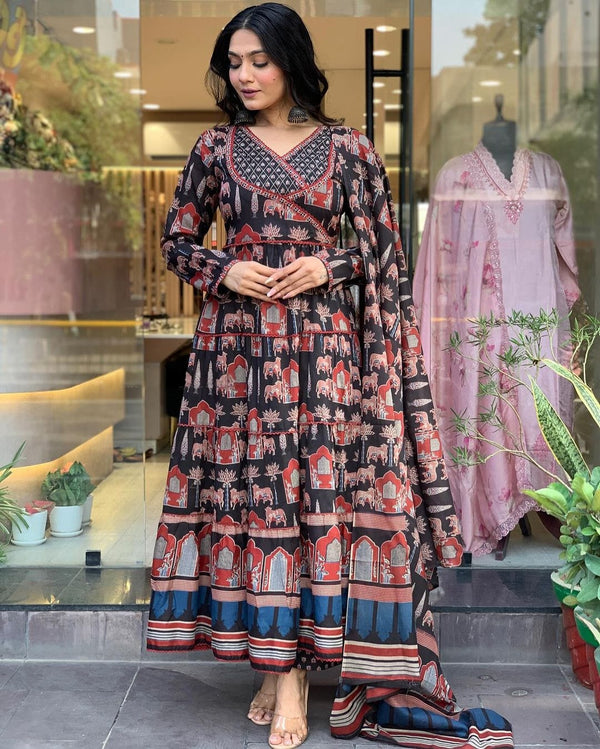 Launching Super Cool, Comfortable And Stylish Pure Muslin Suit Cum Gown Set Which Is Beautifully Decorated With Intricate Hand Work, Jari Work And Lace Detailing In Neck.