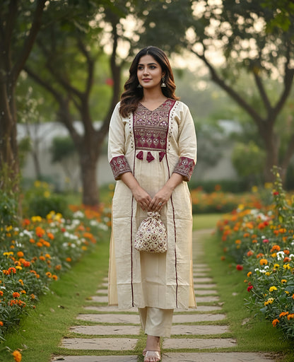 💞💞 Beautiful A-line Kurti with Original Mirror Work 🥰 🥰 (RD027)