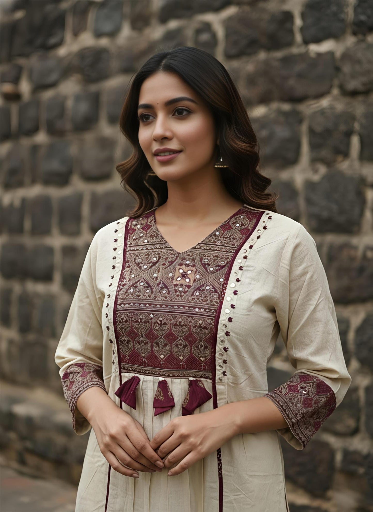 💞💞 Beautiful A-line Kurti with Original Mirror Work 🥰 🥰 (RD027)