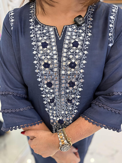 Premium cotton flex  top with beautifuly embroidery work (RD028)