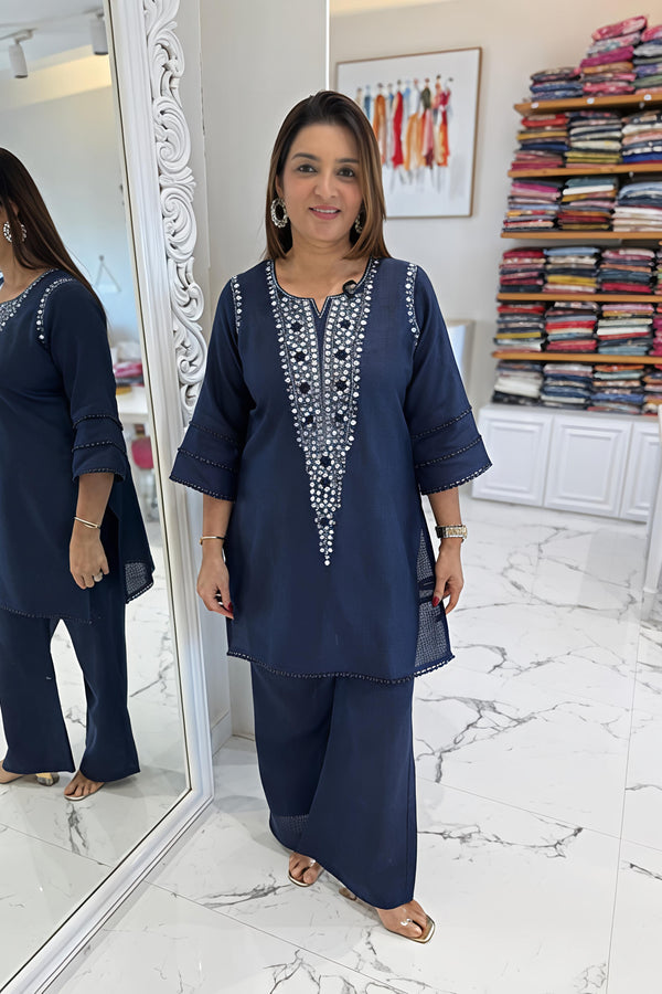 ✨ Mirror Embroidered Kurta Pant Set ✨ (RD78)