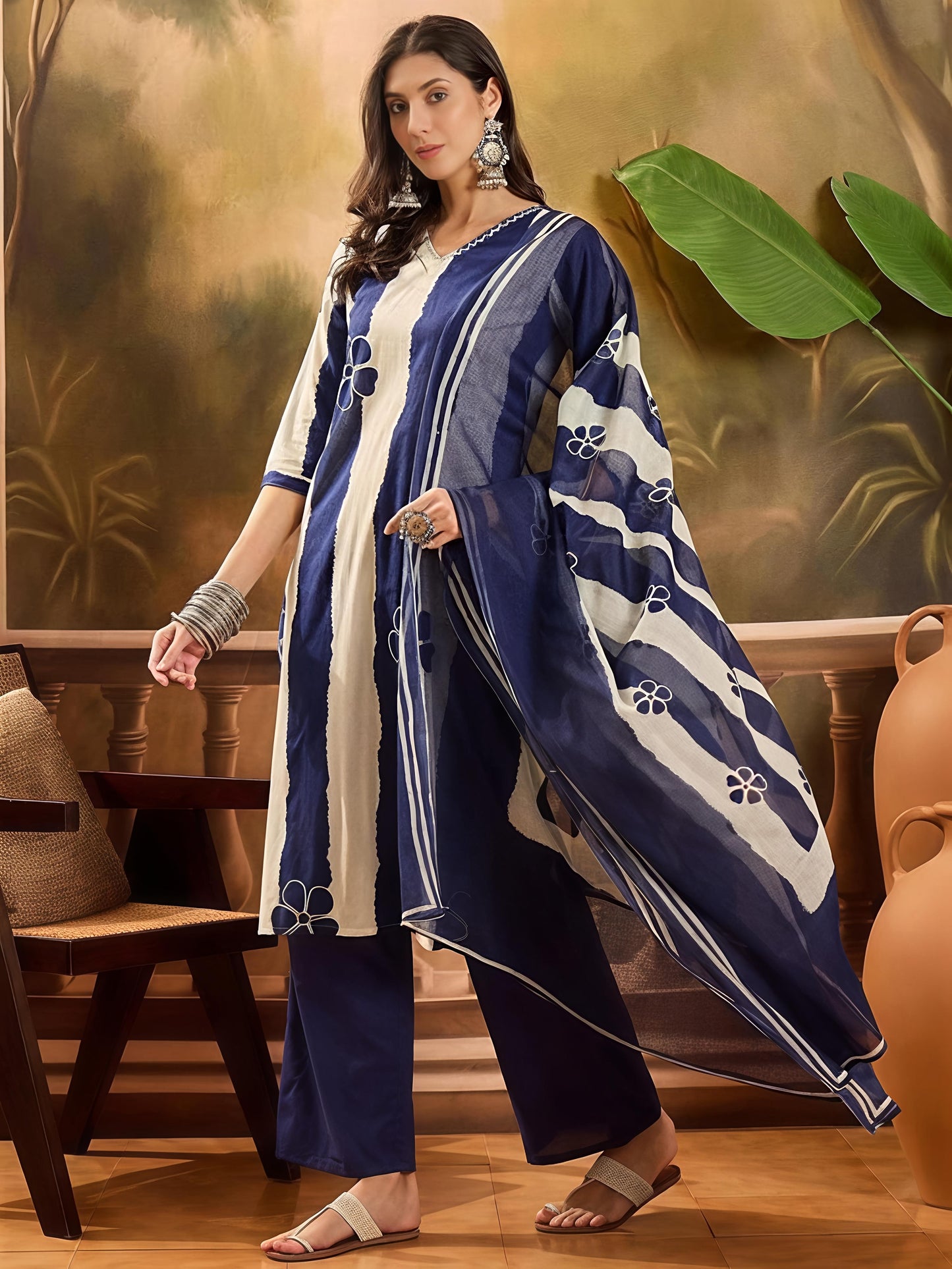 Designer Festive Wear Kurta Set with Statement Dupatta(SWSK43)