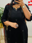 Elegant Kurta Set with Handcrafted Striped Dupatta(SWSK46)