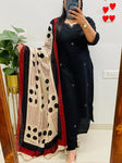 Elegant Kurta Set with Handcrafted Striped Dupatta(SWSK46)