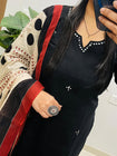 Elegant Kurta Set with Handcrafted Striped Dupatta(SWSK46)