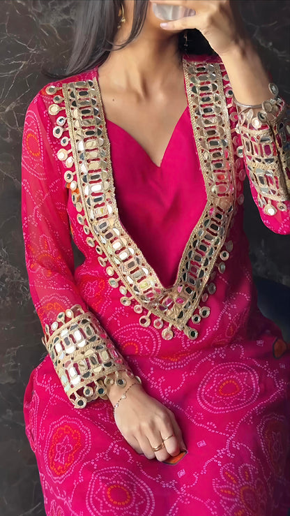 Velvet Charm Embroidered Kurta Set (Purple & Pink) 💜❤️(RD39)