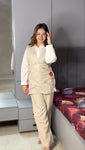 Elegant Floral Embroidered Shirt Style Co-Ord Set (RD75)