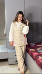 Elegant Floral Embroidered Shirt Style Co-Ord Set (RD75)