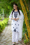 Women's Floral Embroidered Cotton Suit Set with Dupatta (RRRD49)