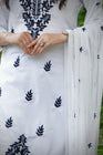 Women's Floral Embroidered Cotton Suit Set with Dupatta (RRRD49)