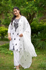 Women's Floral Embroidered Cotton Suit Set with Dupatta (RRRD49)
