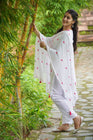 Women's Floral Embroidered Cotton Suit Set with Dupatta (RRRD49)