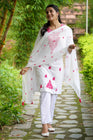 Women's Floral Embroidered Cotton Suit Set with Dupatta (RRRD49)