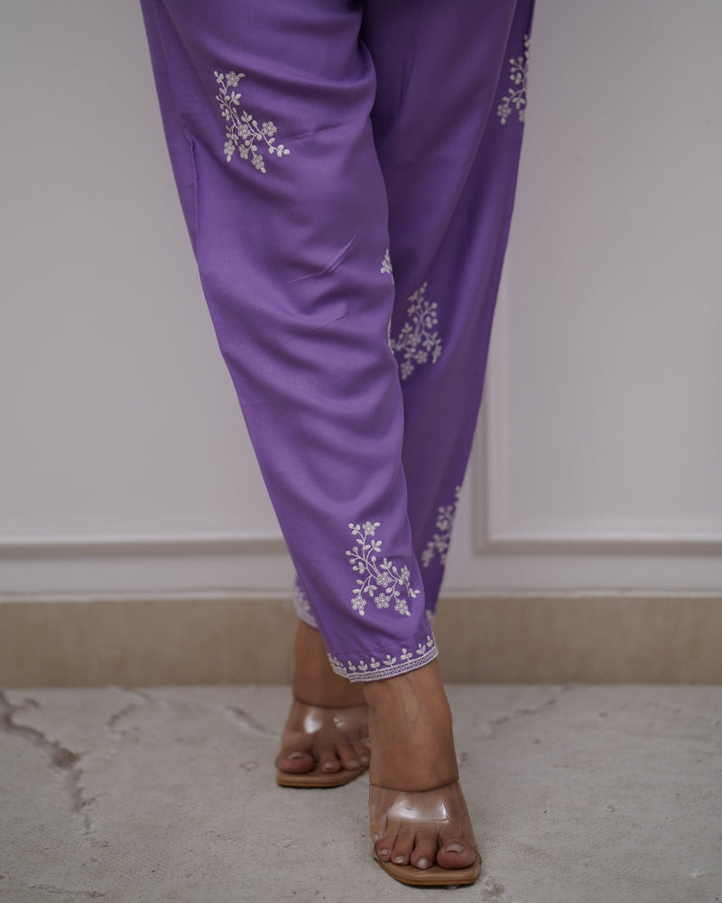 Look stylish and trendy walk in comfort with our new co-rd set with beautiful embroidery detailing