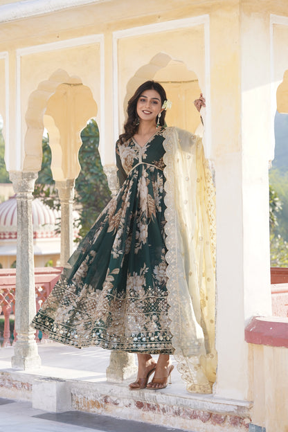 Tilton PREMIUM READYMADE ALIA CUT GOWN WITH DUPATTA SET