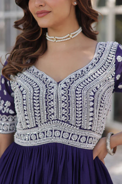 STAR GEORGETTE BEADS EMBROIDARY KURTI WITH LEHENGA(WD87) (01)