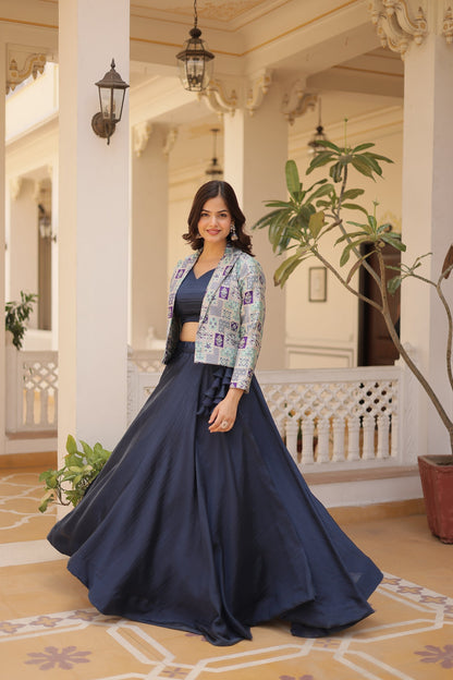 PREMIUM DESIGNER LEHENGA CHOLI WITH KOTI (WDN111) 01