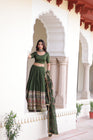 VICHITRA SILK HEAVY SEQUINS AND TREAD EMBROIDERED LEHENGA CHOLI WITH DUPATTA (WDN87)