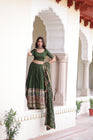 VICHITRA SILK HEAVY SEQUINS AND TREAD EMBROIDERED LEHENGA CHOLI WITH DUPATTA (WDN87)