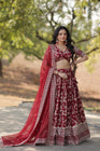 Tilton Designer Dyeable Pure Viscose Jacquard fabric Lehenga Choli & Dupatta Set