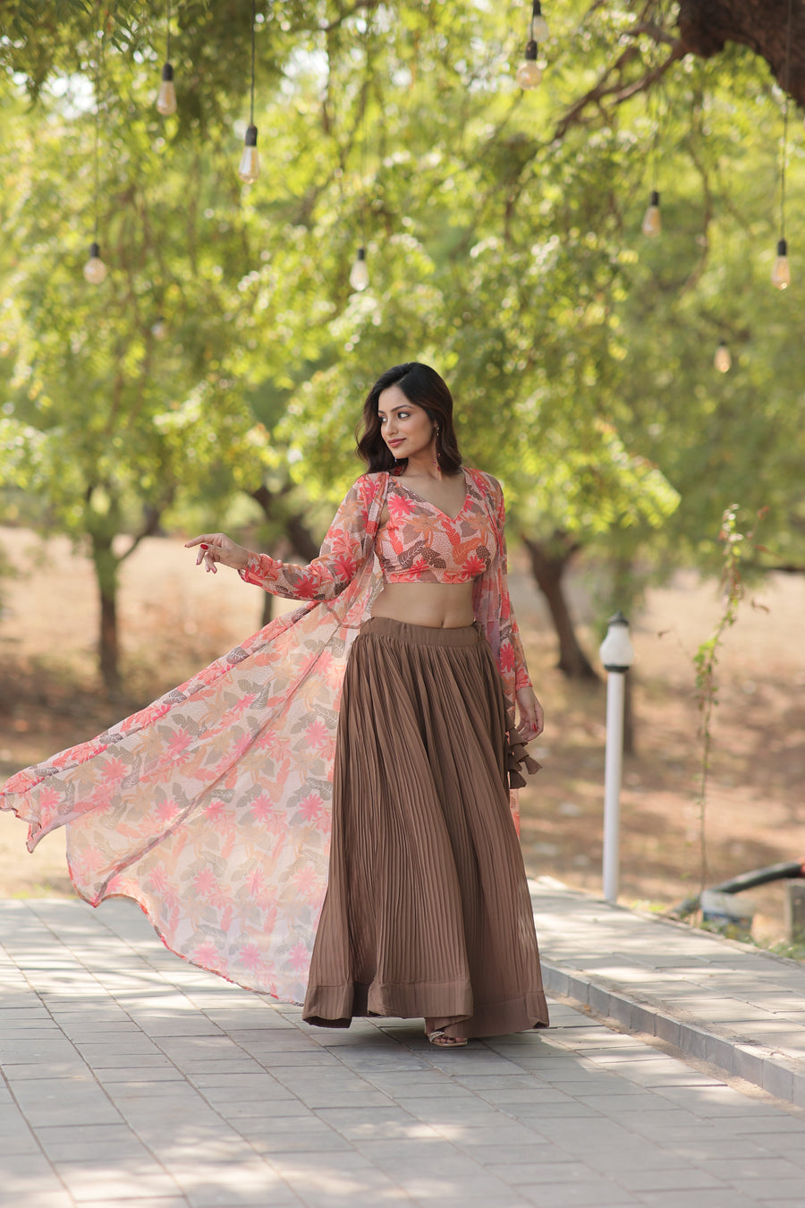TILTON ELEGANCE FLORAL PRINT STRUG WITH LEHENGA CHOLI