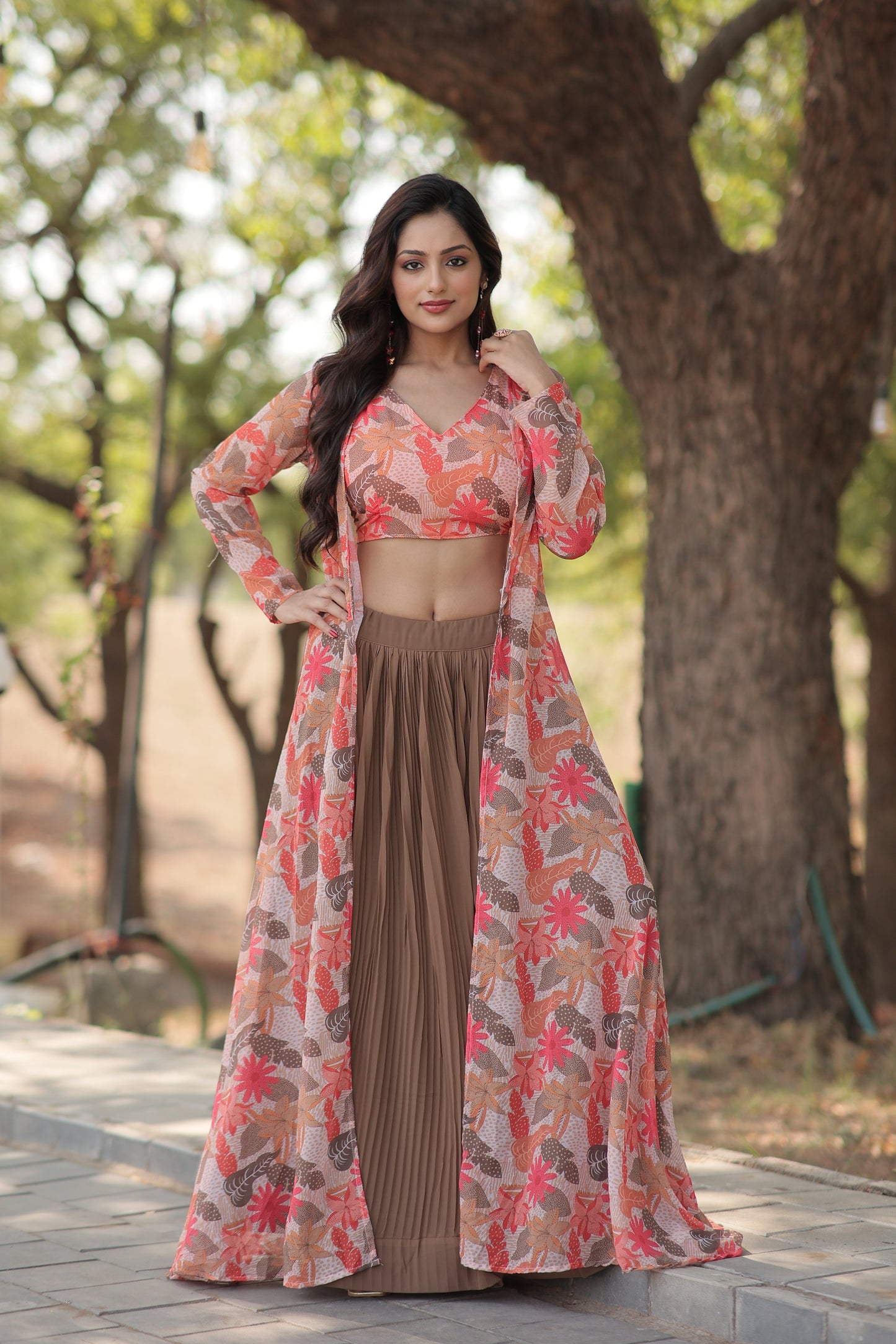 TILTON ELEGANCE FLORAL PRINT STRUG WITH LEHENGA CHOLI