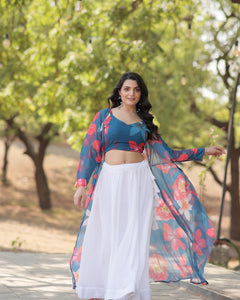 TILTON ELEGANCE FLORAL PRINT STRUG WITH LEHENGA CHOLI