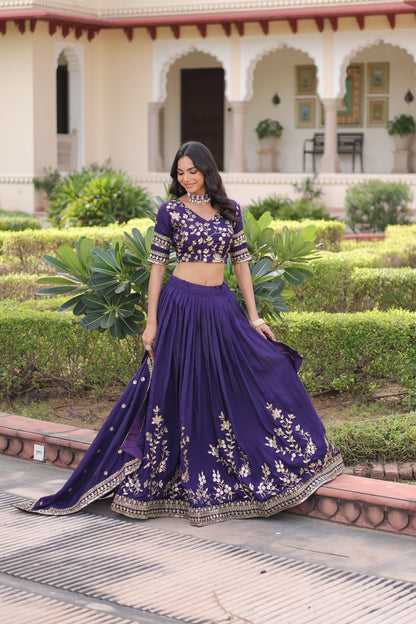 WEDDING SPECIAL NC VICHITRA SILK HEAVY SEQUINS EMBROIDERED LEHENGA CHOLI WITH DUPATTA (TT12)