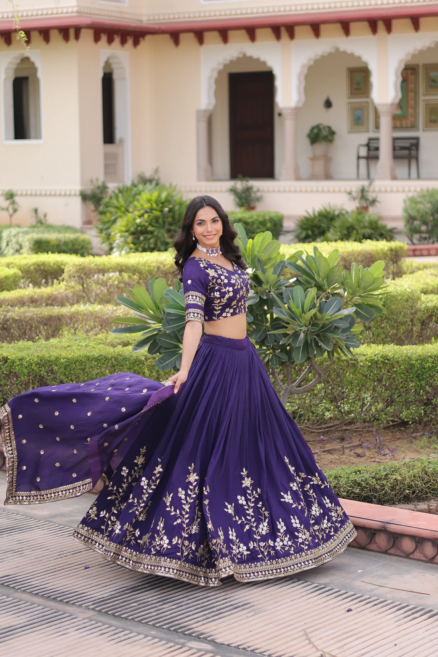 WEDDING SPECIAL NC VICHITRA SILK HEAVY SEQUINS EMBROIDERED LEHENGA CHOLI WITH DUPATTA (TT12)