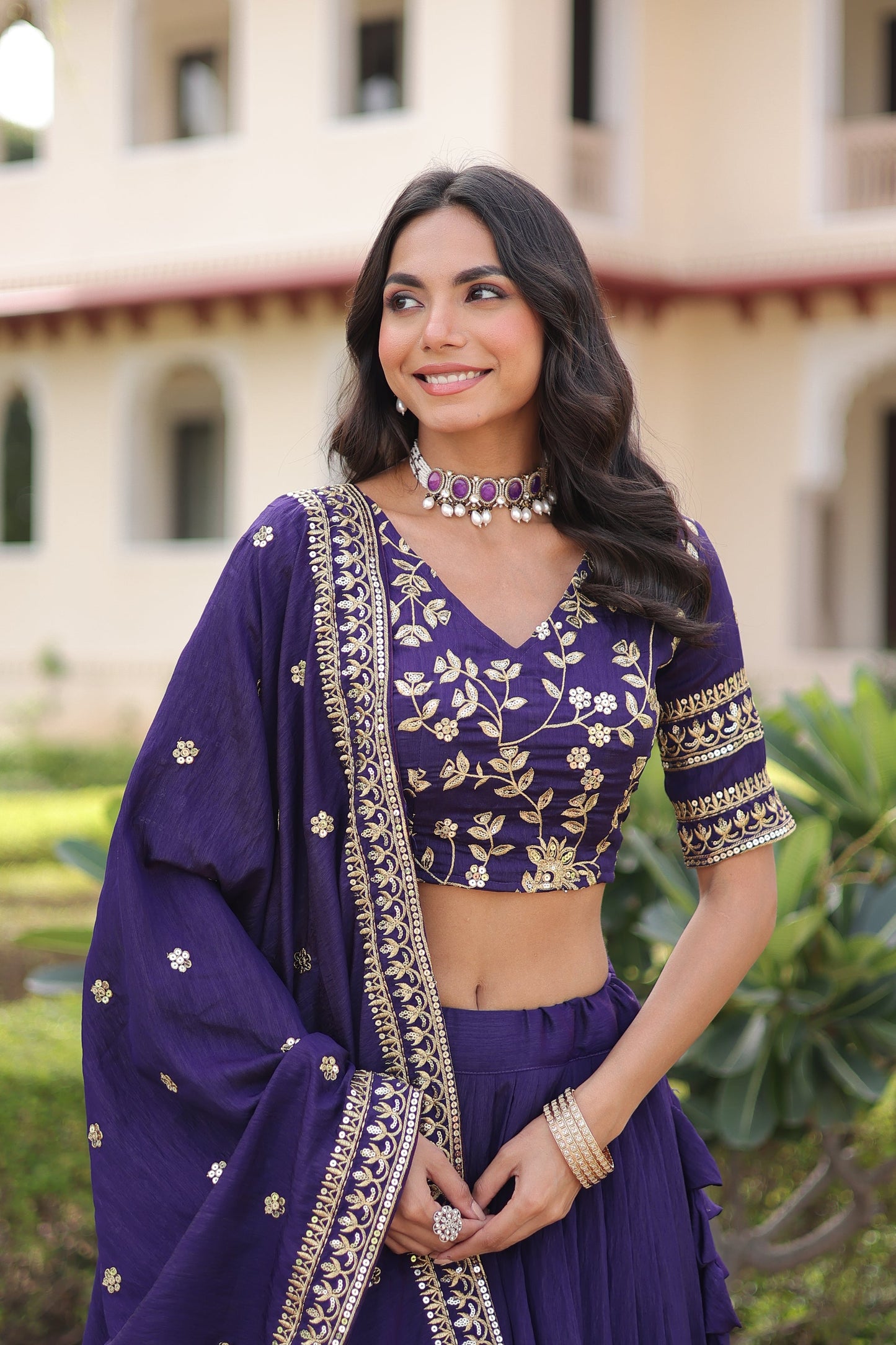 WEDDING SPECIAL NC VICHITRA SILK HEAVY SEQUINS EMBROIDERED LEHENGA CHOLI WITH DUPATTA (TT12)
