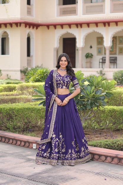 WEDDING SPECIAL NC VICHITRA SILK HEAVY SEQUINS EMBROIDERED LEHENGA CHOLI WITH DUPATTA (TT12)