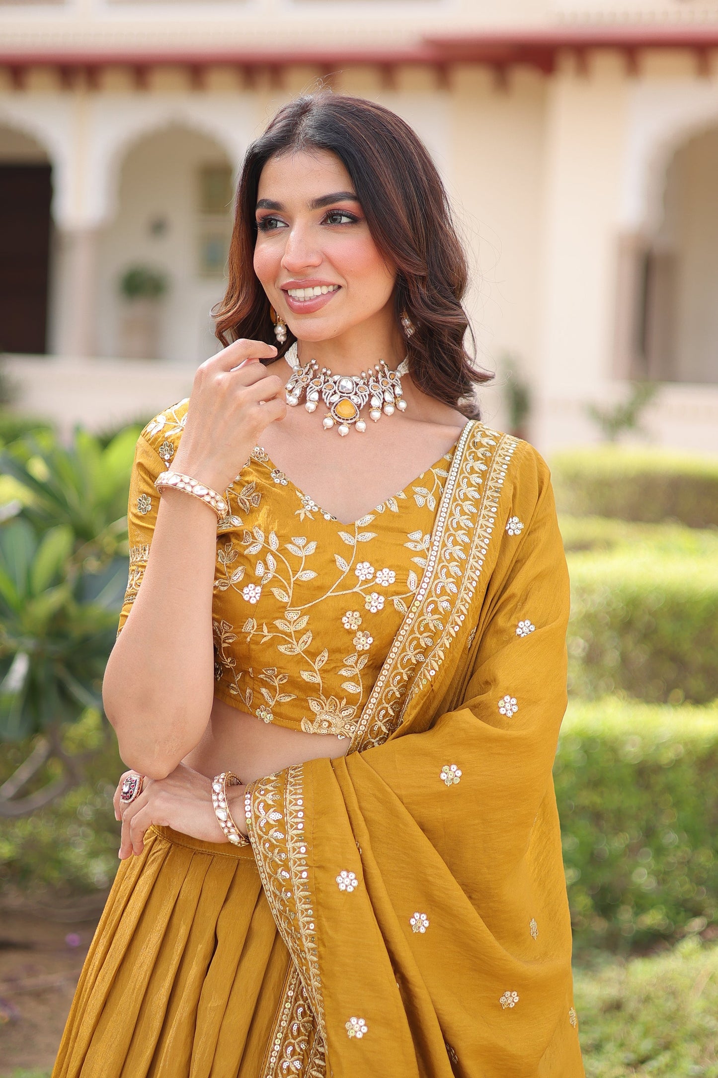 WEDDING SPECIAL NC VICHITRA SILK HEAVY SEQUINS EMBROIDERED LEHENGA CHOLI WITH DUPATTA (TT12)