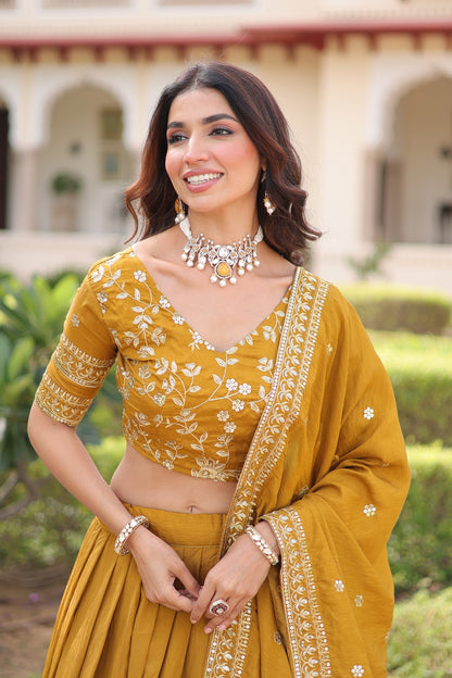 WEDDING SPECIAL NC VICHITRA SILK HEAVY SEQUINS EMBROIDERED LEHENGA CHOLI WITH DUPATTA (TT12)