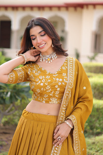 WEDDING SPECIAL NC VICHITRA SILK HEAVY SEQUINS EMBROIDERED LEHENGA CHOLI WITH DUPATTA (TT12)