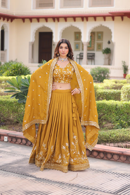 WEDDING SPECIAL NC VICHITRA SILK HEAVY SEQUINS EMBROIDERED LEHENGA CHOLI WITH DUPATTA (TT12)