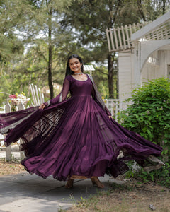 Tilton Desirable Women's gown Made With Faux Blooming Fabrics and Designer Embroidered Dupatta