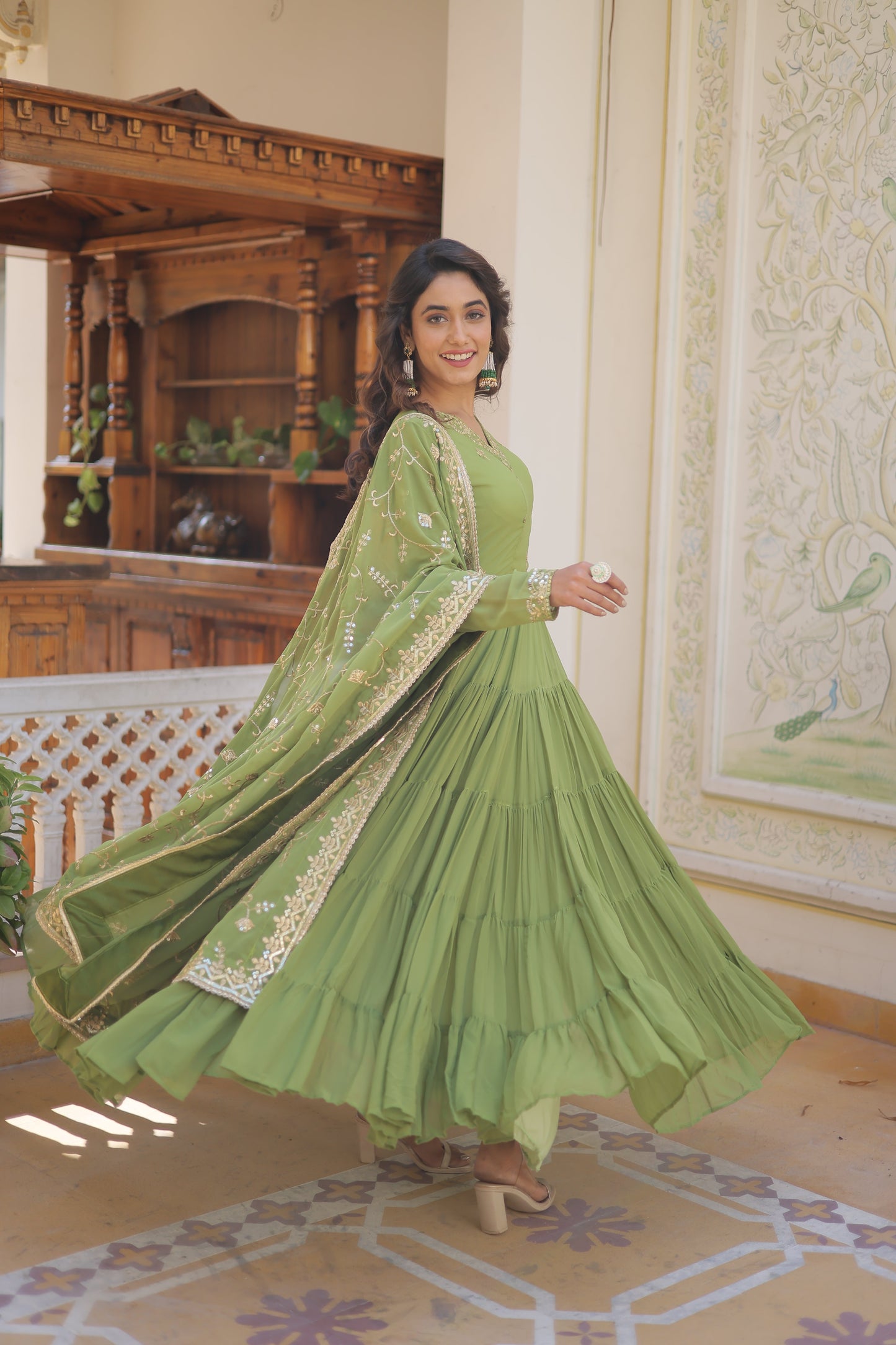 Tilton premium gown with dupatta