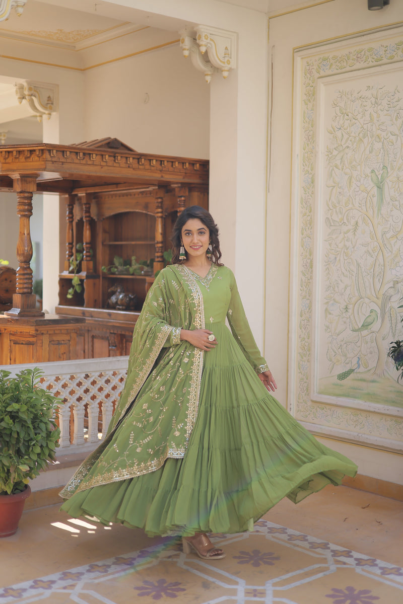 Tilton premium gown with dupatta