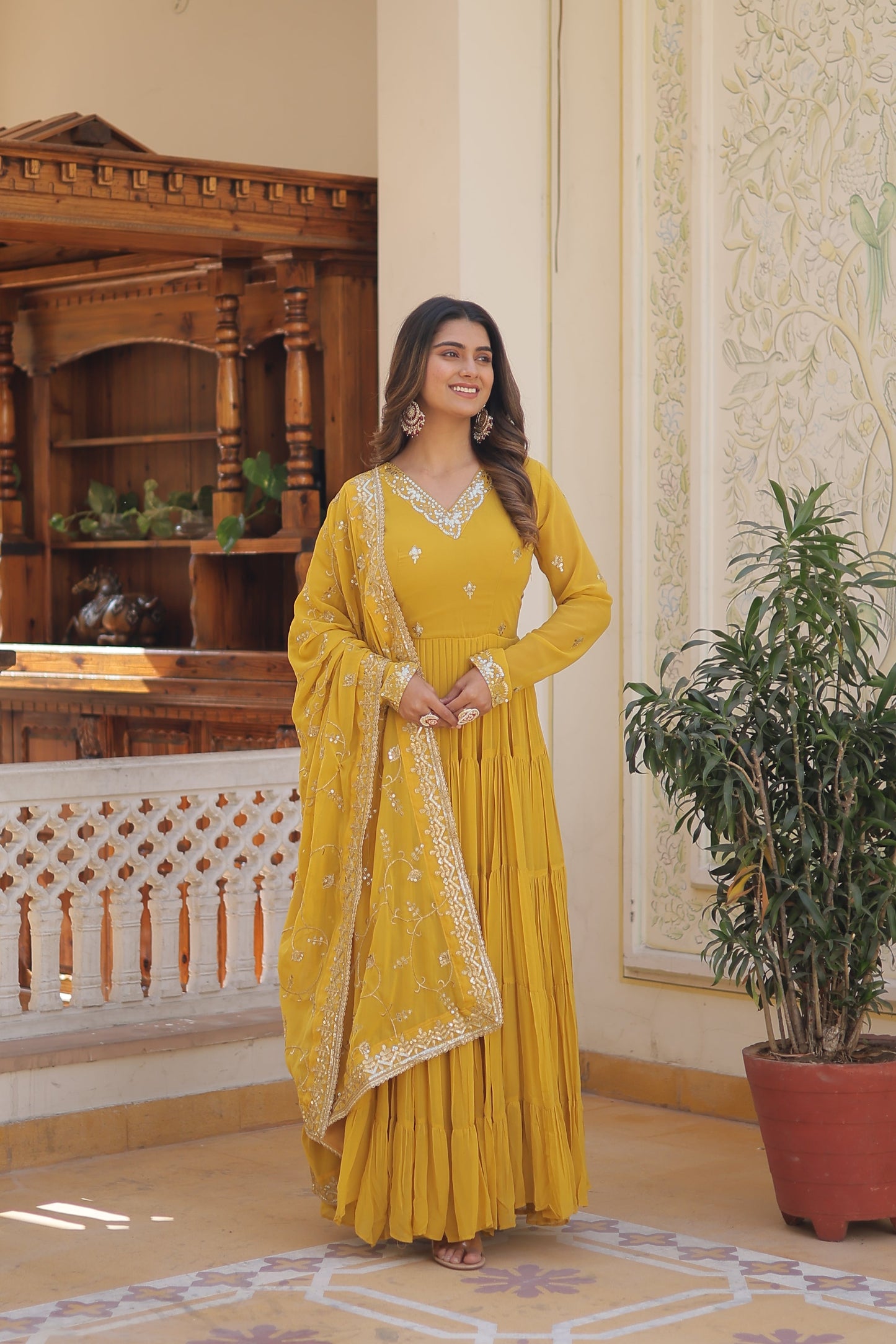 Tilton premium gown with dupatta