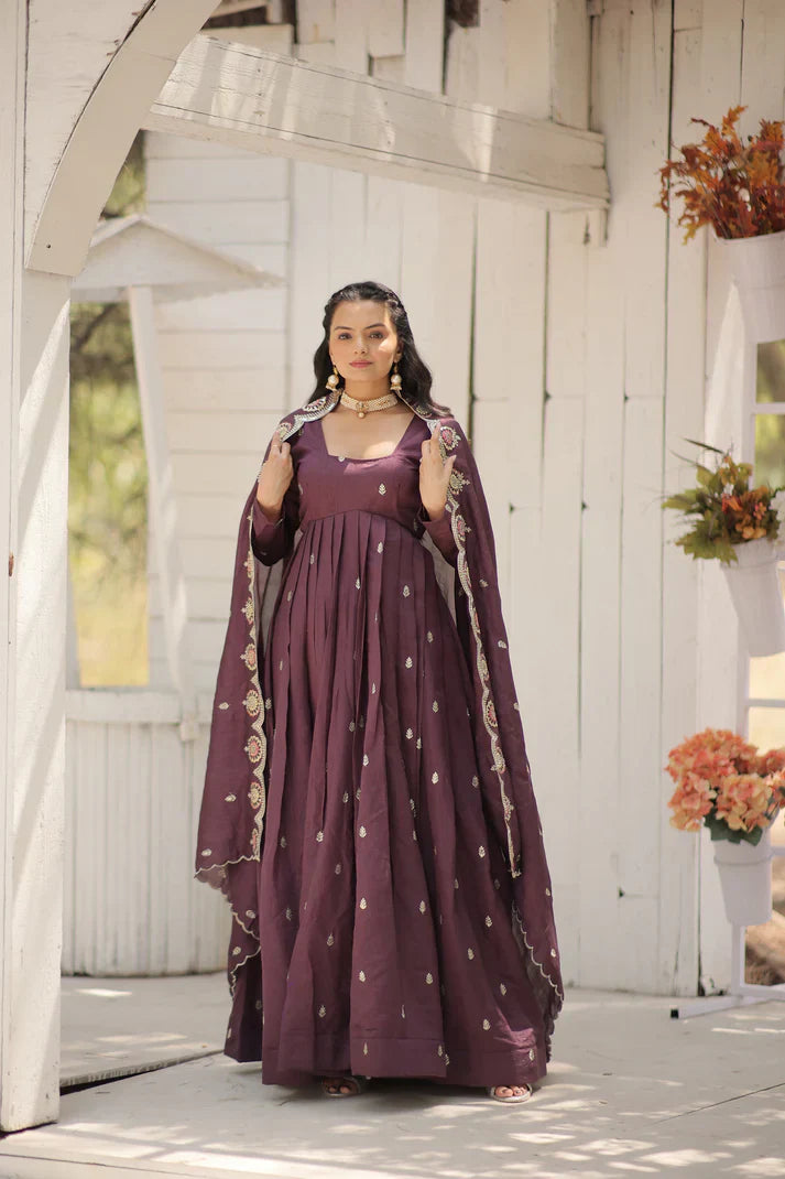 WOMENSAVTAR FESTIVAL SPECIAL VICHITRA SHIMMER GOWN WITH DUPATTA